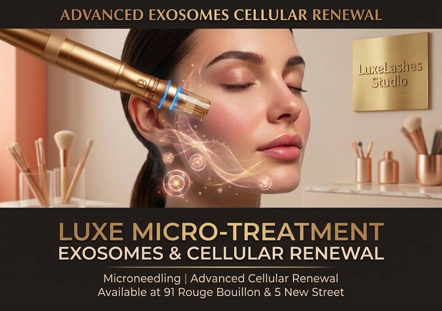 Up to 45% off Exosomes Microneedling Facial Treatment @ Luxe Lashes 