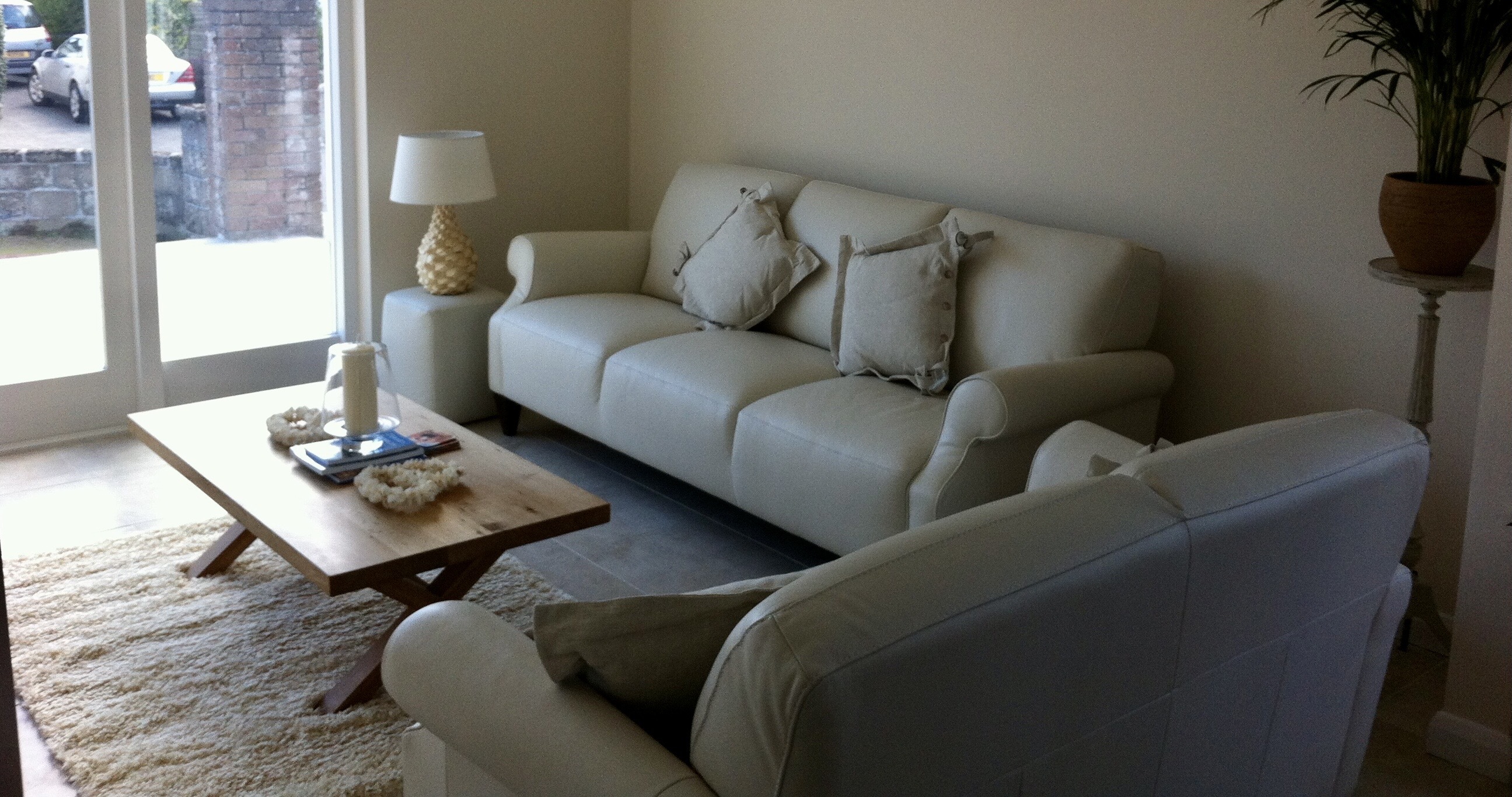 Sofa set including large 3 seat, 2 seat and chair. Available separately