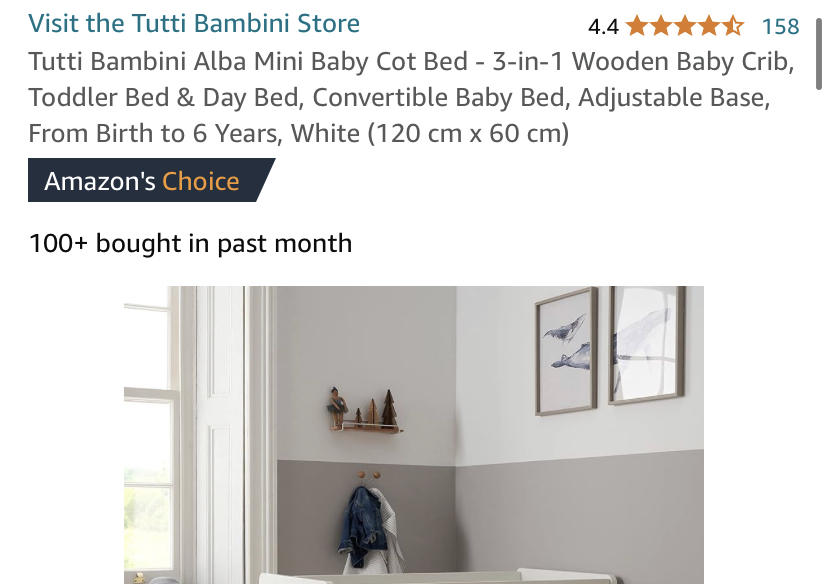 Tutti Bambini Cot Bed Jersey Bedroom Nursery & Children's