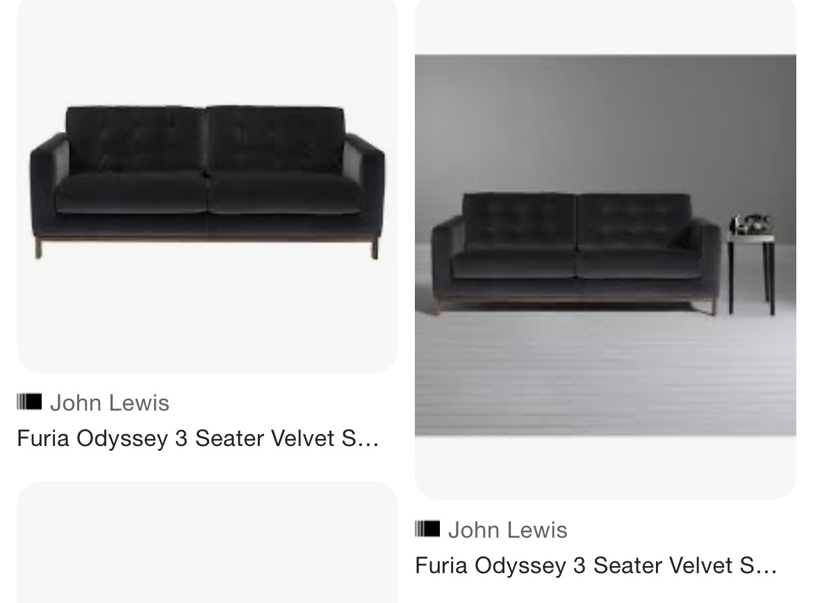 PAIR OF John Lewis FURIA ODYSSEY 3 & 2 SEATER VELVET SOFAS Jersey
