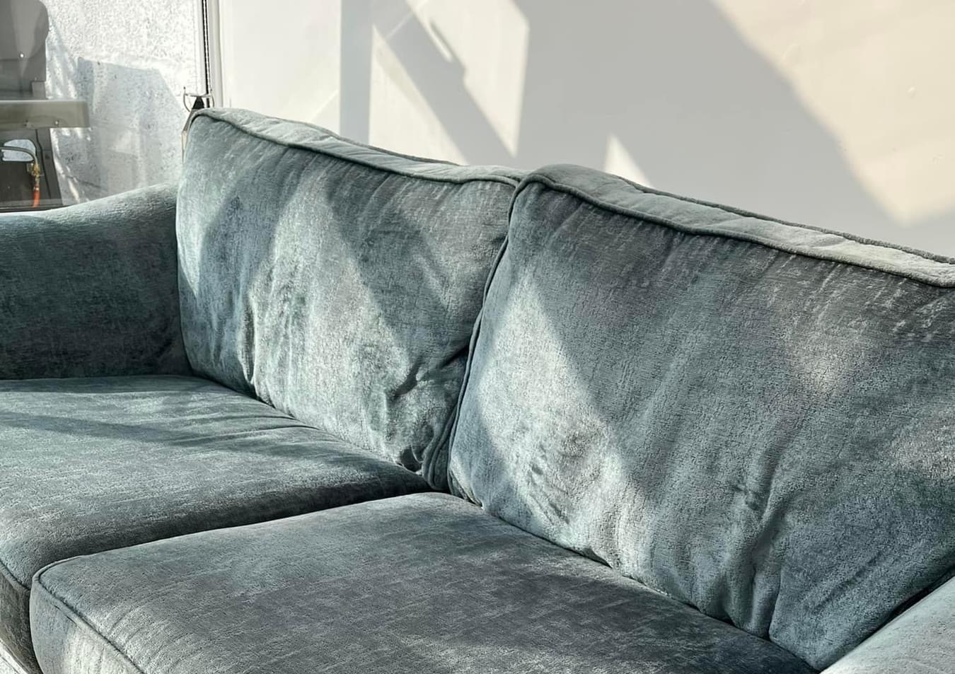 Blue 2/3 seater sofa Jersey Lounge / Living Room (Furniture only